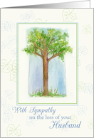 With Sympathy For Loss of Husband Tree Watercolor card