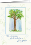 With Sympathy For Loss of Daughter Tree Watercolor Illustration card