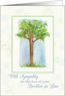 With Sympathy For Loss of Brother in Law Tree Watercolor Illustration card