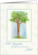 With Sympathy For Loss of Aunt Watercolor Illustration card