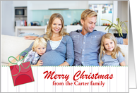 Merry Christmas Presents Photo Card Custom Name card