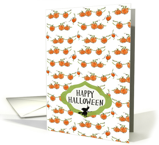Happy Halloween Pumpkins Black Witch Illustration card (1129984)
