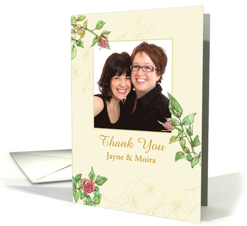 Wedding Gift Thank You Pink Rose Custom Photo card (1131634)