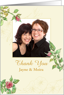 Wedding Gift Thank You Pink Rose Custom Photo card