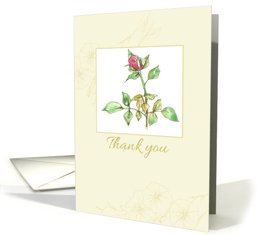 Wedding Gift Thank You Pink Rose Watercolor Illustration card