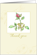 Wedding Gift Thank You Pink Rose Watercolor Illustration card