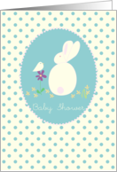 Baby Shower Invitation Rabbit Bird Polka Dot card