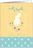 Baby Shower Invitation Rabbit Bluebird Yellow card
