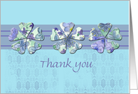 Thank You Volunteer Blue Flower Lace Stripe card