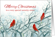 Merry Christmas Sorority Sister Cardinal Trees card