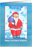Merry Christmas Neighbor Santa Claus card