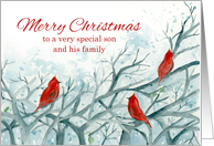 Merry Christmas Son and Family Cardinals card