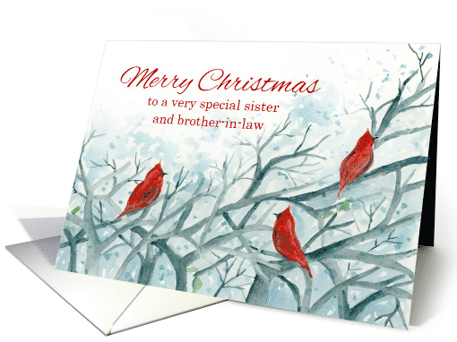 Merry Christmas Sister and Brother in Law Cardinals card (1140104)