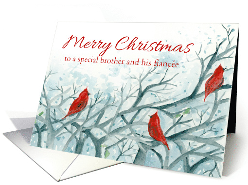 Merry Christmas Brother and Fiancee Cardinal Red Birds... (1140650)