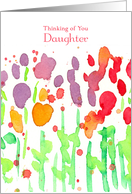 Thinking of You Daughter Watercolor Wildflower Dots card