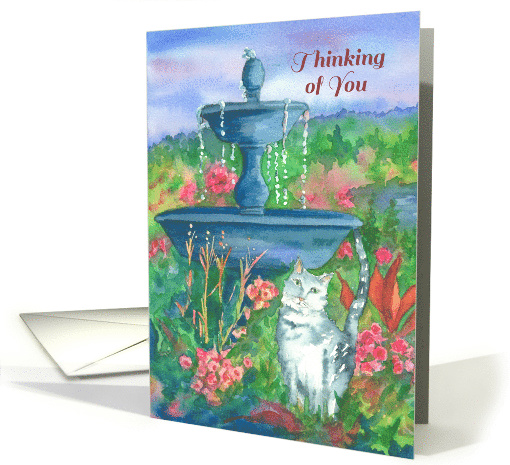 Thinking of You Friend Flower Garden Cat Water Fountain... (114096)