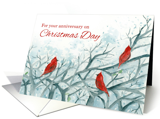 For Your Anniversary on Christmas Cardinal Bird card (1144216)