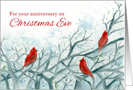 Happy Anniversary on Christmas Eve Cardinals card