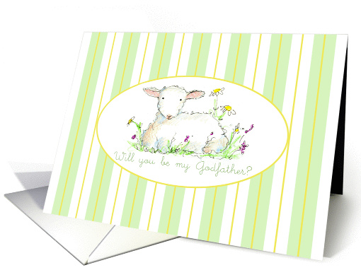 Will You Be My Godfather Invitation Lamb Art Drawing card (1144392)