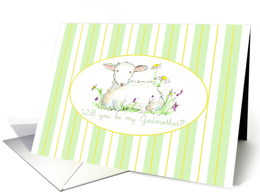 Will You Be My Godmother Invitation Lamb Art Drawing card (1144394)
