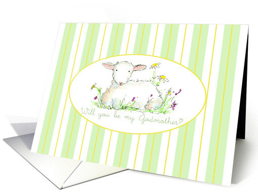 Will You Be My Godmother Invitation Lamb Art Drawing card (1144394)