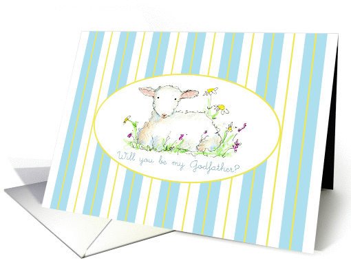 Will You Be My Godfather Invitation Lamb Art Drawing card (1144400)