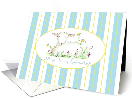Will You Be My Godmother Invitation Lamb Art Drawing card (1144402)