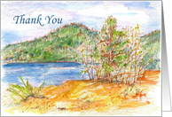 Thank You Lake Mountains Outdoor Landscape Blank card