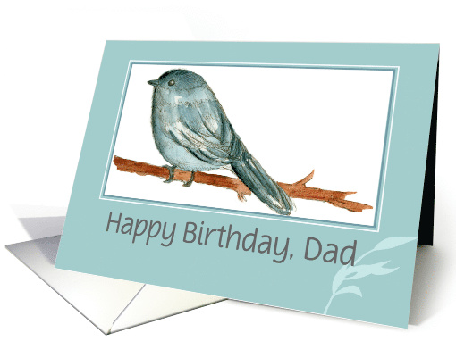 Happy Birthday Dad Custom Name Chickadee Bird card (1152030)