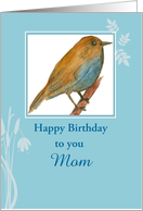 Happy Birthday Custom Name Card Bluebird Watercolor Painting card