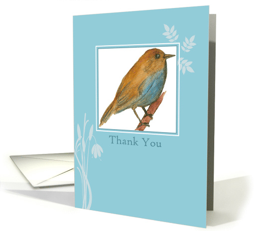 Bluebird Thank You Watercolor Blank card (1152654)