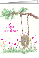Happy Valentine’s Day Love is in the Air Squirrels card