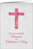 Happy Valentine’s Day Deacon Watercolor Floral Cross card