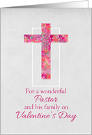 Happy Valentine’s Day Pastor and Family Watercolor Floral Cross card