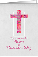 Happy Valentine’s Day Pastor Watercolor Floral Cross card