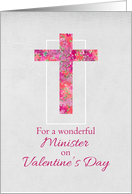 Happy Valentine’s Day Minister Watercolor Floral Cross card