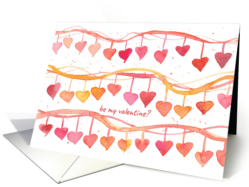 Happy Valentines Day Be My Valentine Red Hearts card (115765)