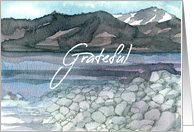 Grateful Mountain Lake Thank You Blank card