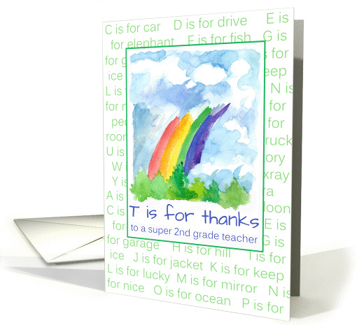 Thank You 2nd Grade Teacher Rainbow Alphabet Letters card (1164072)
