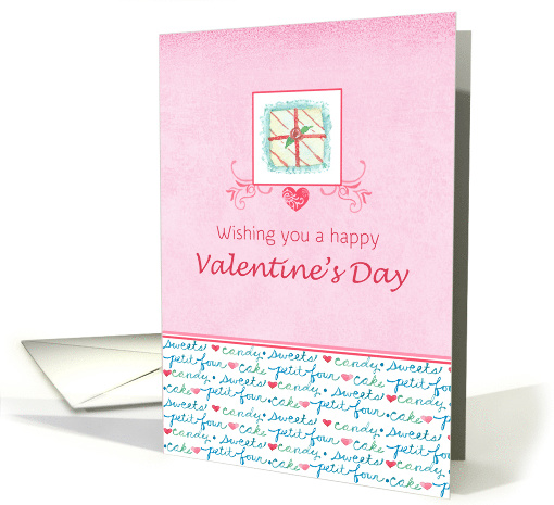 Happy Valentine's Day Pink Petit Four Candy card (1172726)