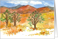 Autumn Trees Desert Mountain Landscape Blank card