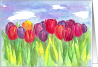 Thank You Friend Tulip Watercolor Flowers card