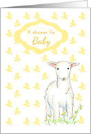 Baby Shower Lamb Yellow Invitation card