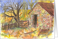 Happy Birthday Rock House Autumn Landscape card