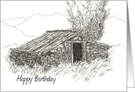 Happy Birthday House Desert Landscape card