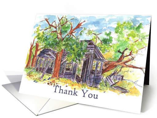 Thank You Old Cabin Desert Landscape Blank card (1174804)