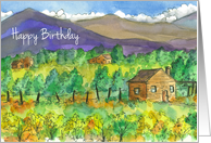 Happy Birthday Cabin Desert Landscape card