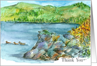 Thank You Mountain Lake Landscape Watercolor Painting card