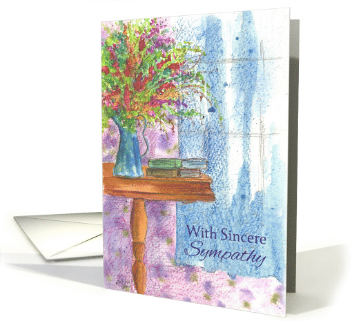 With Sincere Sympathy Flower Bouquet Watercolor Art card (1176024)