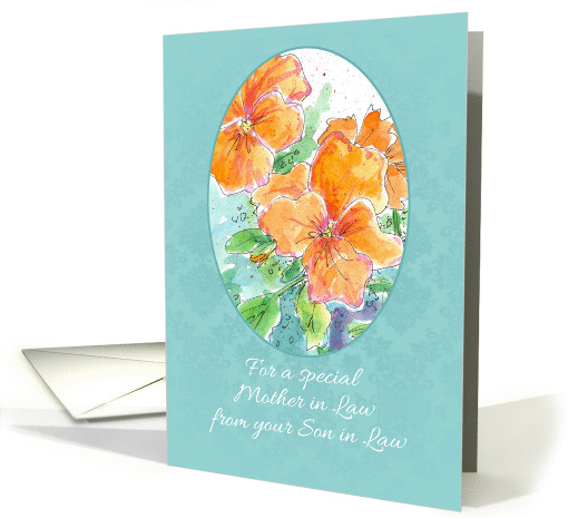 Happy Mother in Law Day From Son In Law Orange Pansy card (1177002)